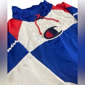 Champion Color Block Pullover Crewneck Size Medium | Rare Drawstring Neck & Hem
